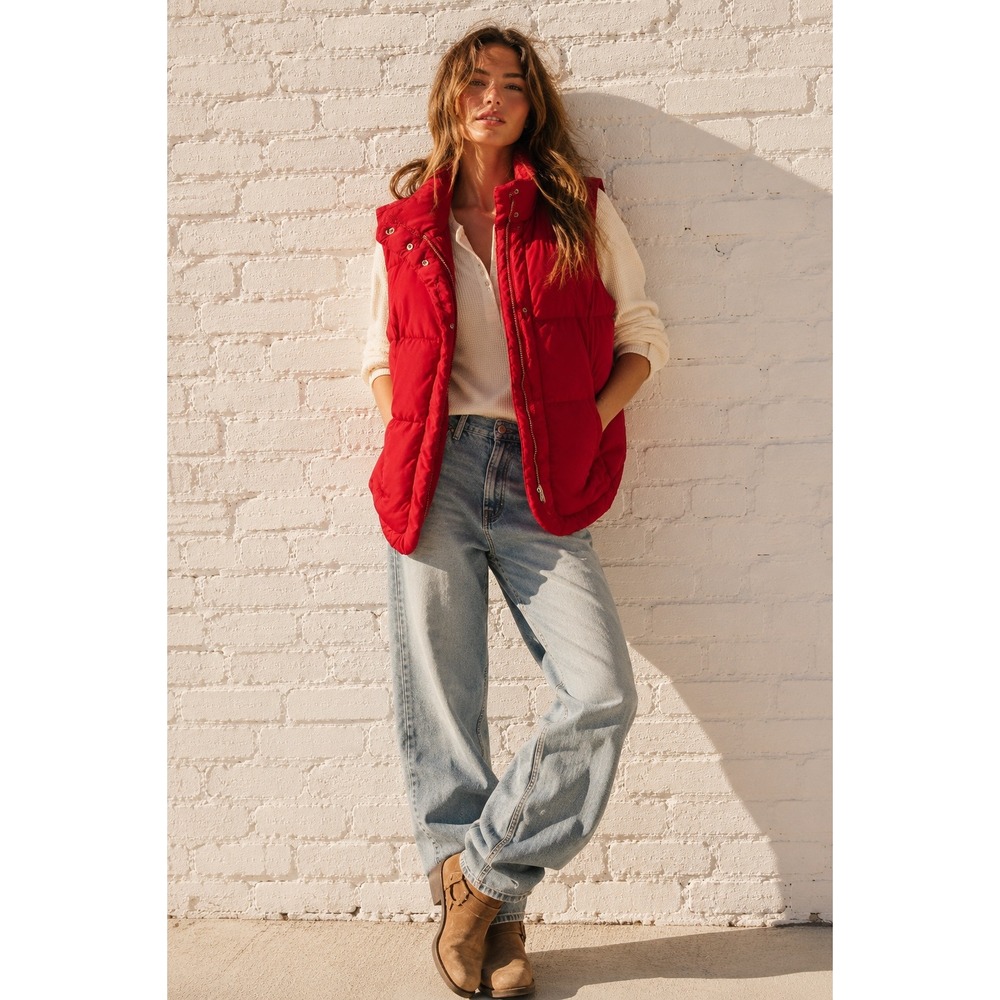 Vintage Charter Club Red Puffer Vest‎ Quilted Gorpcore 2X
